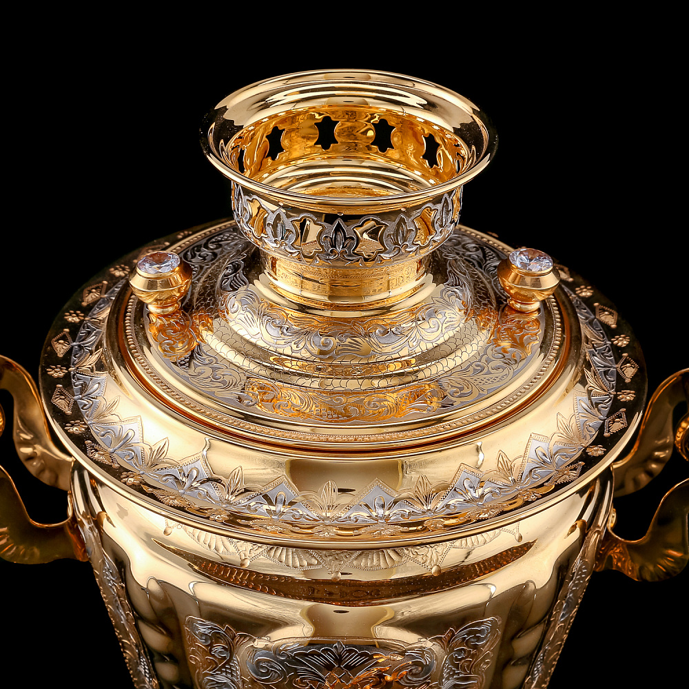 Самовар электрический 3 л с позолотой. Златоуст - интернет магазин Русь Велика я фото 3