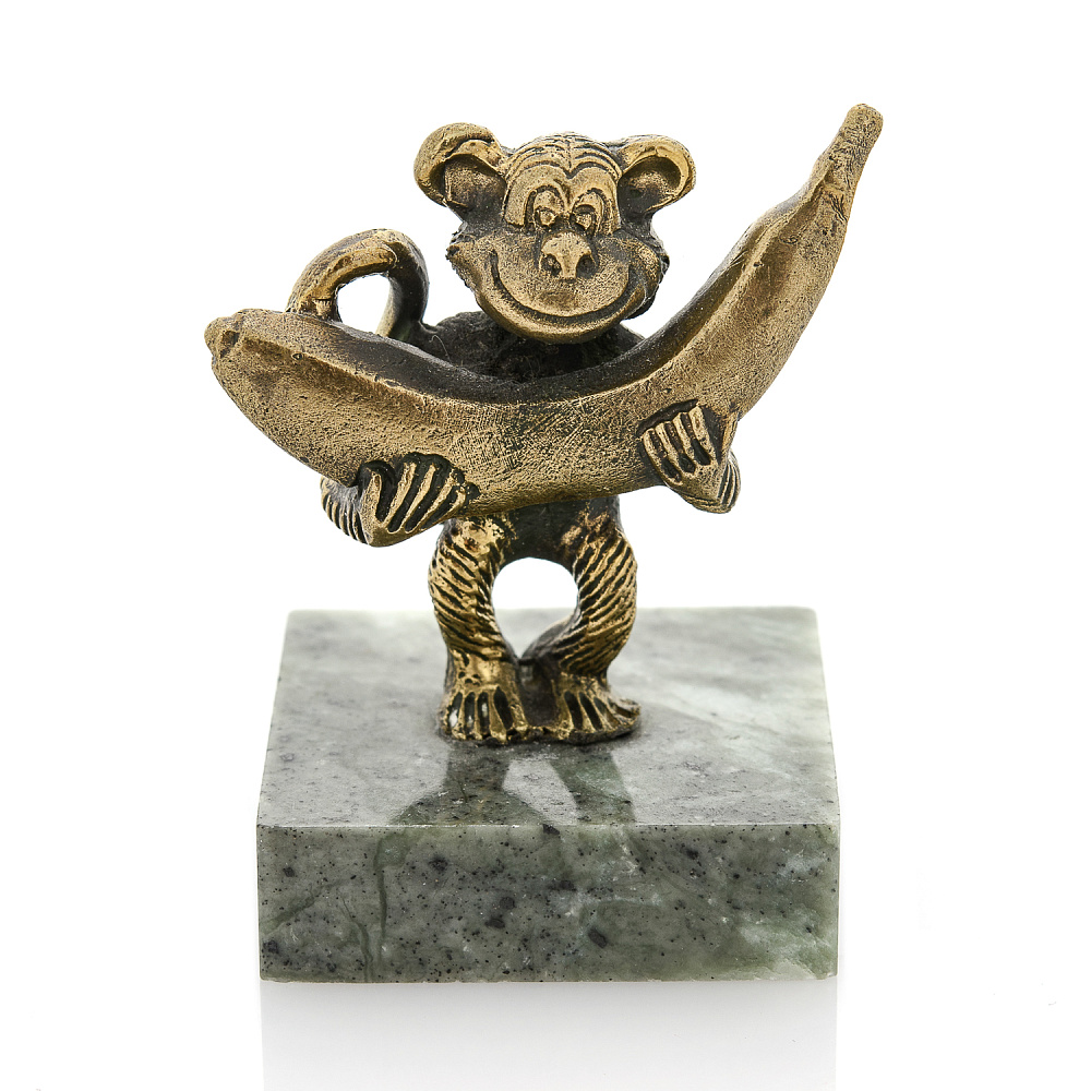 Бронзовая статуэтка «Обезьяна с бананом» - интернет магазин Русь Велика я 
