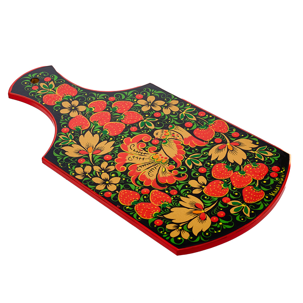 Доска разделочная «Клубника». Хохлома - интернет магазин Русь Велика я фото 1