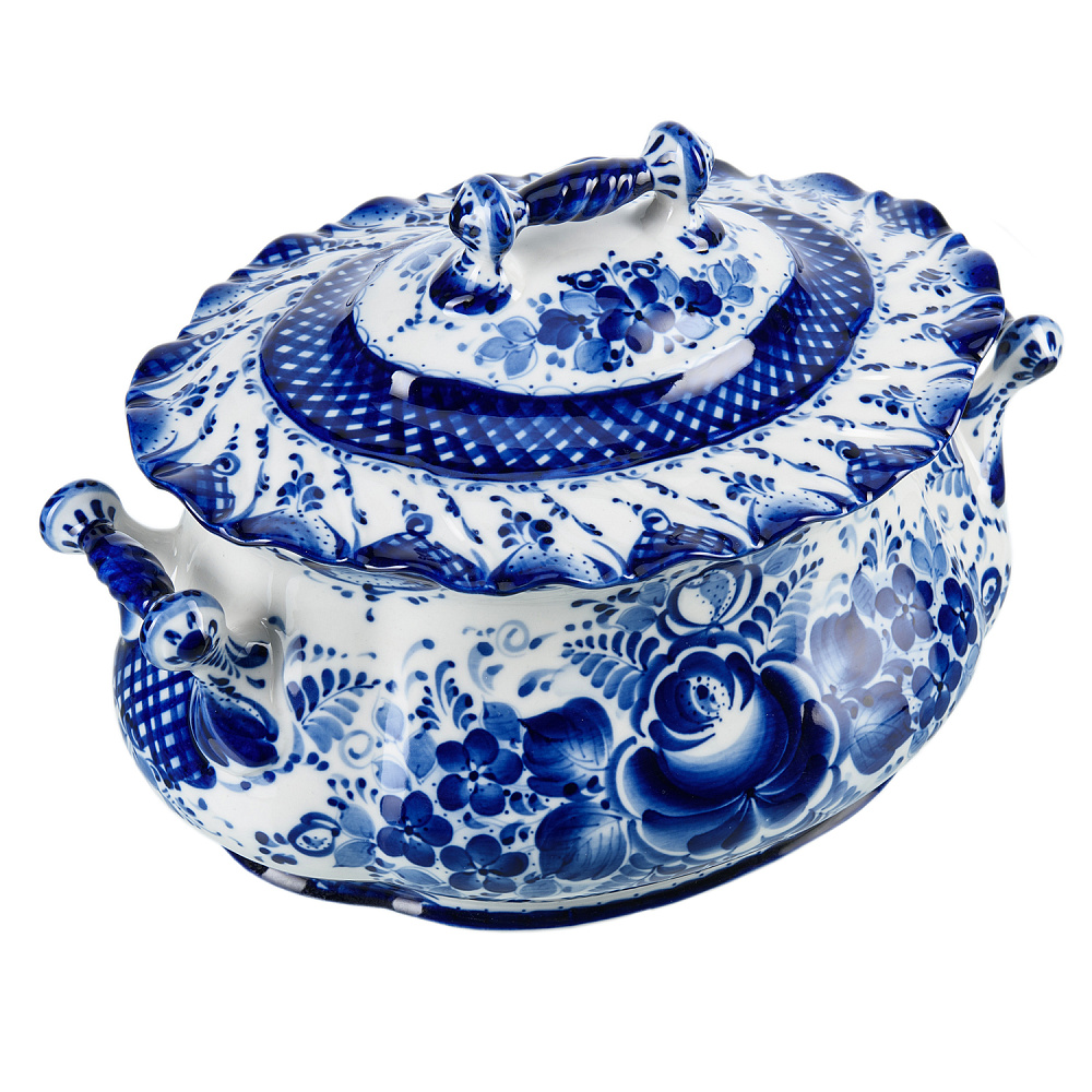 Супник 2,8 л «Нежность». Гжель - интернет магазин Русь Велика я фото 1