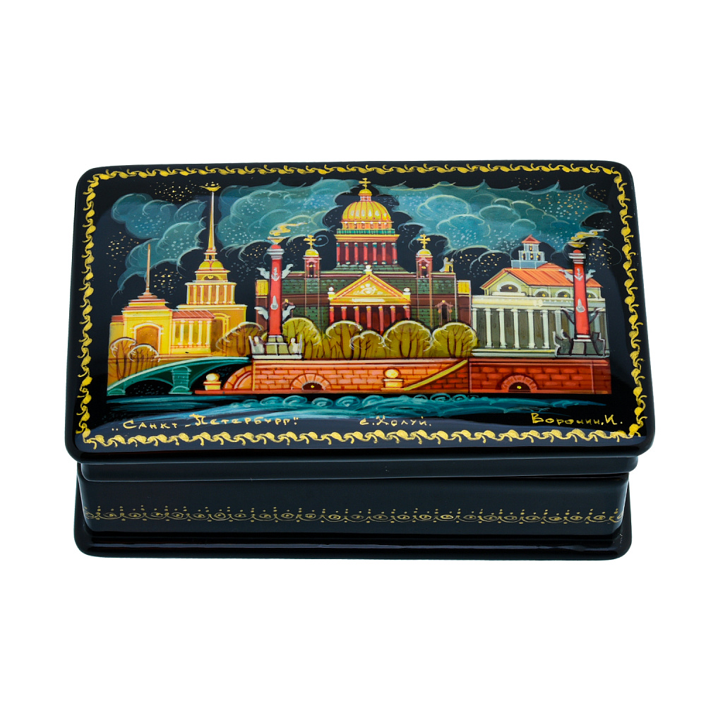 Шкатулка с художественной росписью «Санкт-Петербург» - интернет магазин Русь Велика я 