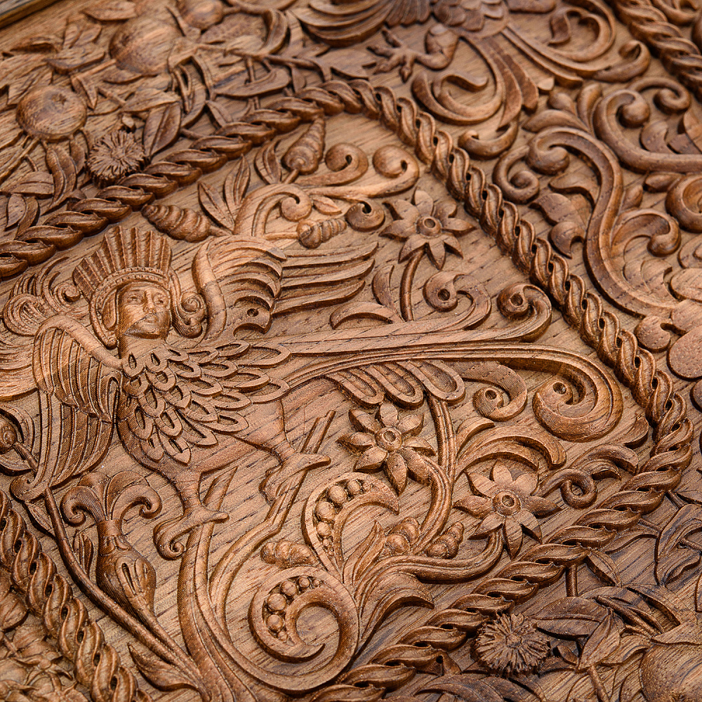 Резные деревянные нарды-шашки «Берегиня и райская птица» - интернет магазин Русь Велика я фото 8