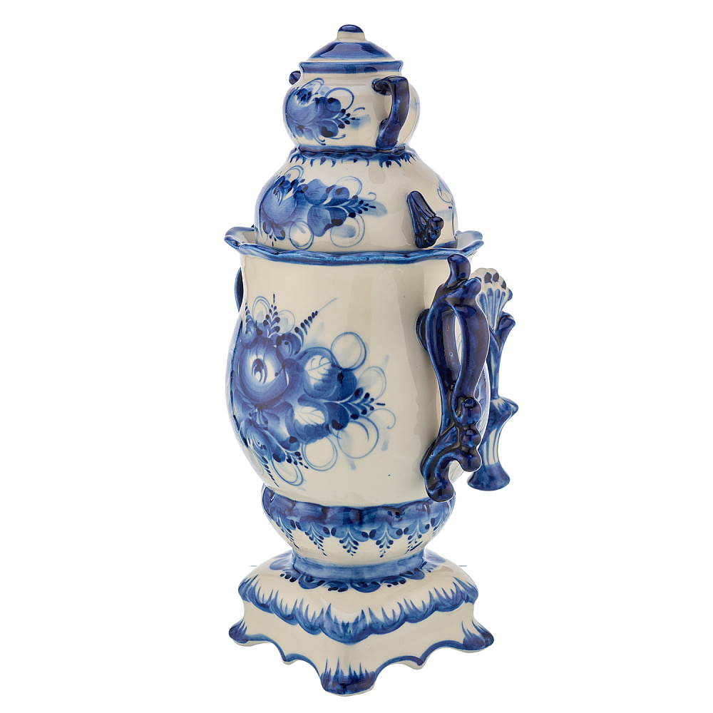 Шкатулка «Самовар купеческий». Гжель - интернет магазин Русь Велика я фото 3