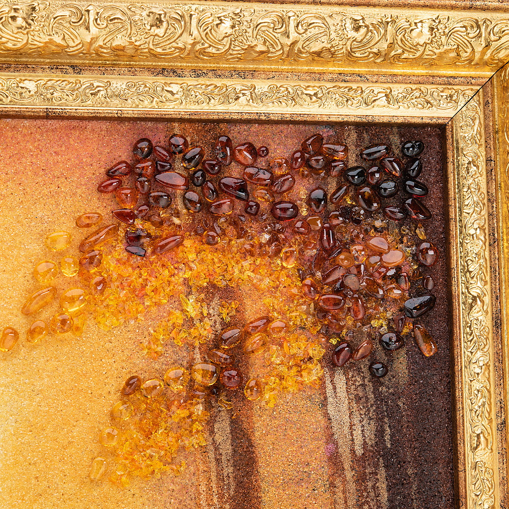 Картина янтарная «Конь в рассветном лесу» 60x40 см - интернет магазин Русь Велика я фото 2