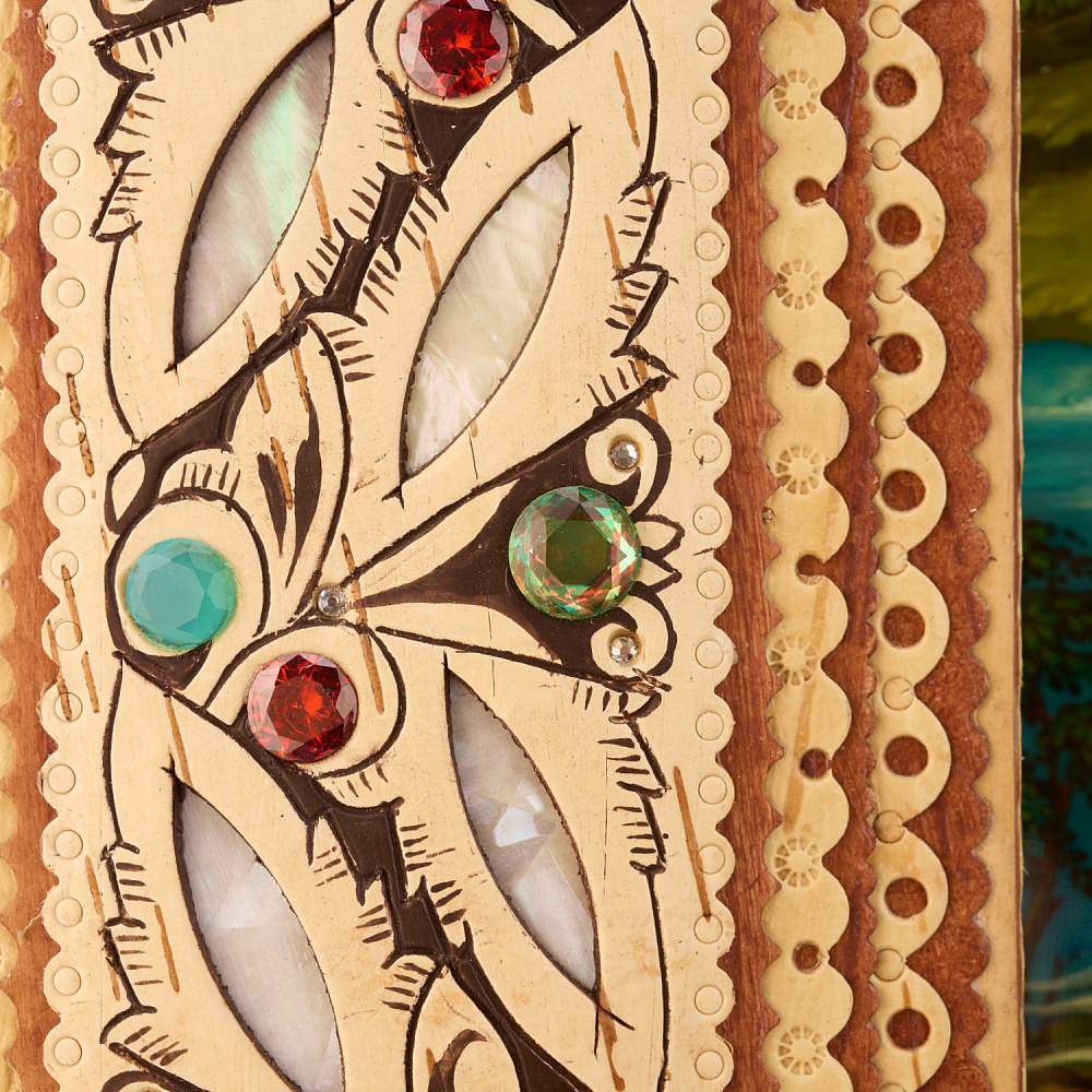 Икона из бересты «Георгий Победоносец» 43х62 см - интернет магазин Русь Велика я фото 4