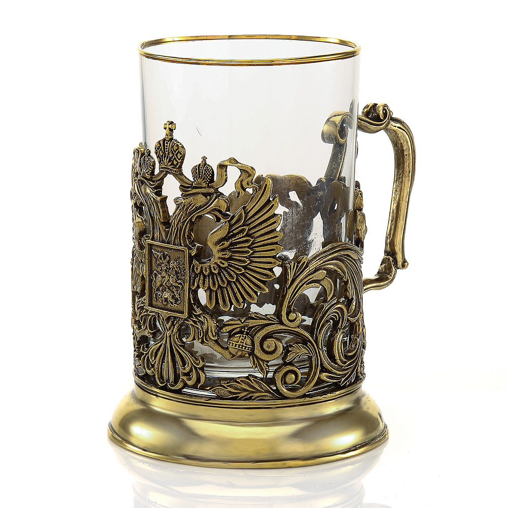 Подстаканник латунный «Герб РФ» - интернет магазин Русь Велика я фото 2