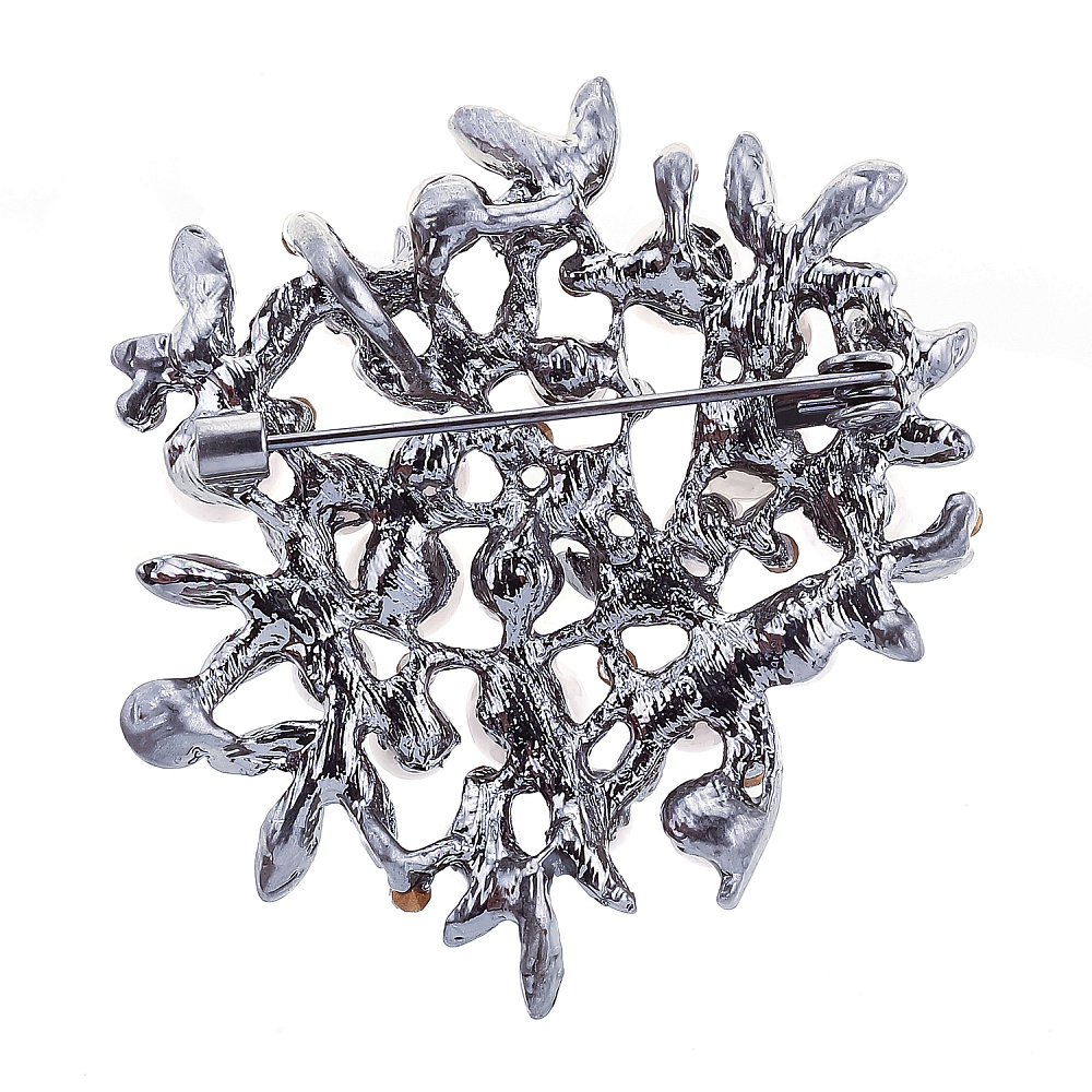 Брошь с розовым кварцем и стразами - интернет магазин Русь Велика я фото 1