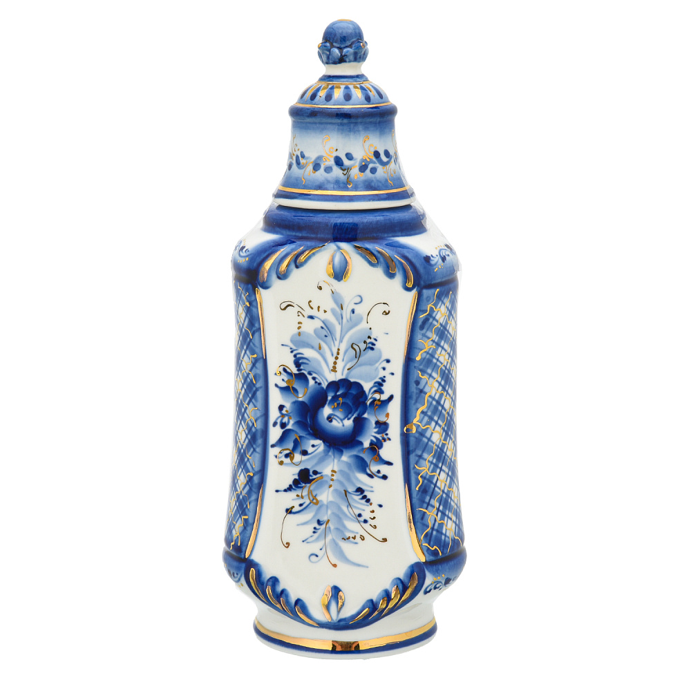 Штоф со стопками «Герб РФ». Гжель в золоте - интернет магазин Русь Велика я фото 4