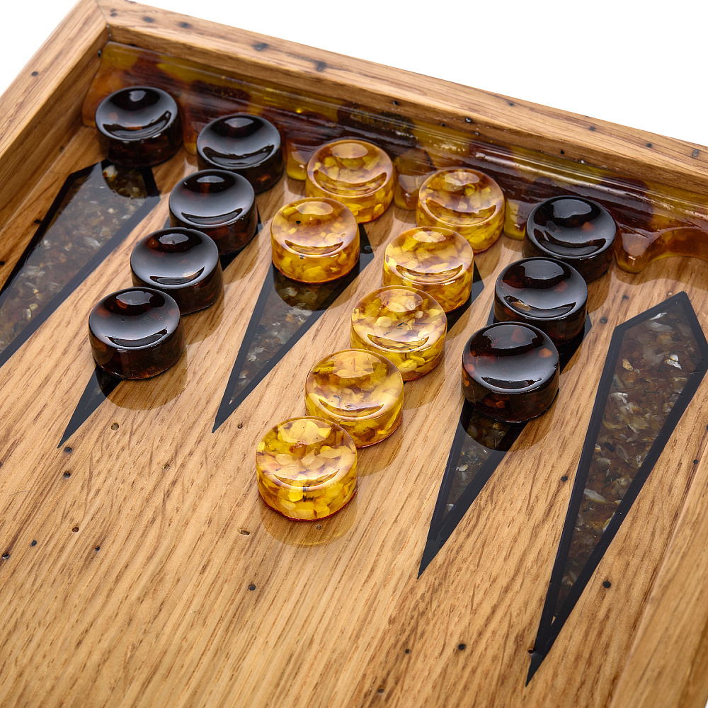 Нарды янтарные «Герб РФ» 46х26 см - интернет магазин Русь Велика я фото 5