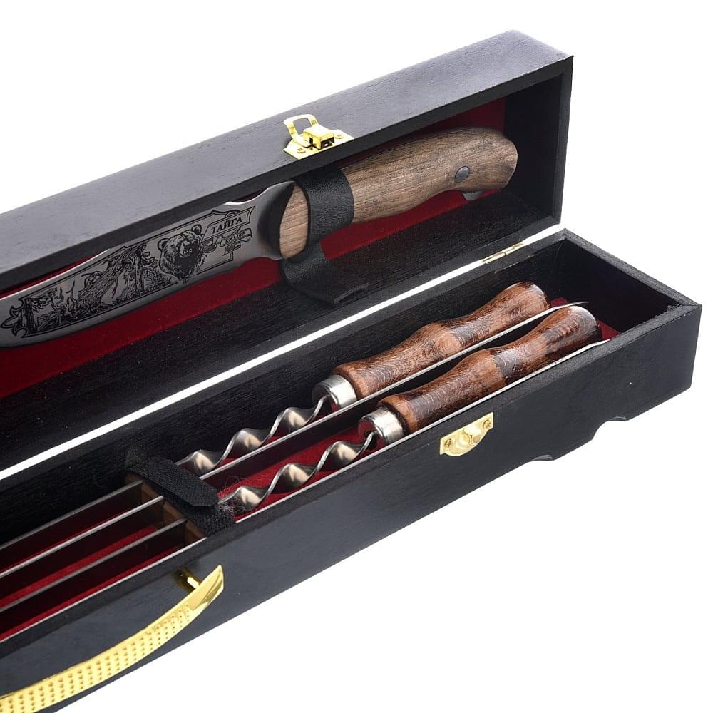 Шашлычный набор в кожаном футляре - интернет магазин Русь Велика я фото 3