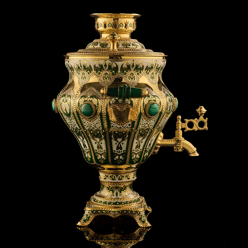 Самовар электрический 3 л с сервизом «Малахит». Златоуст - интернет магазин Русь Велика я фото 9