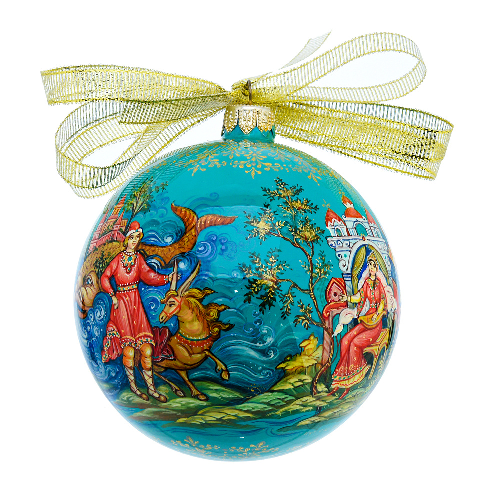 Новогодний елочный шар с росписью «Конек-горбунок» - интернет магазин Русь Велика я фото 3