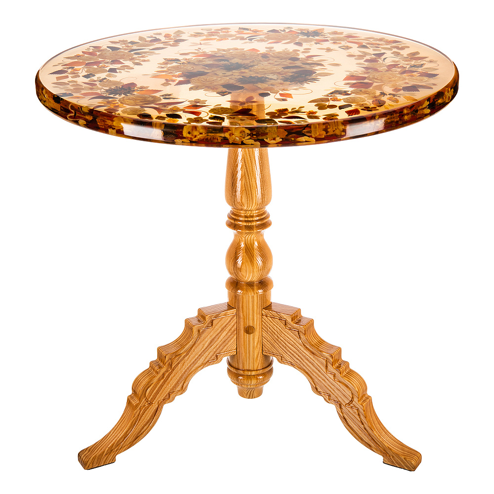 Стол с инкрустацией из янтаря «Бесконечность» - интернет магазин Русь Велика я фото 7