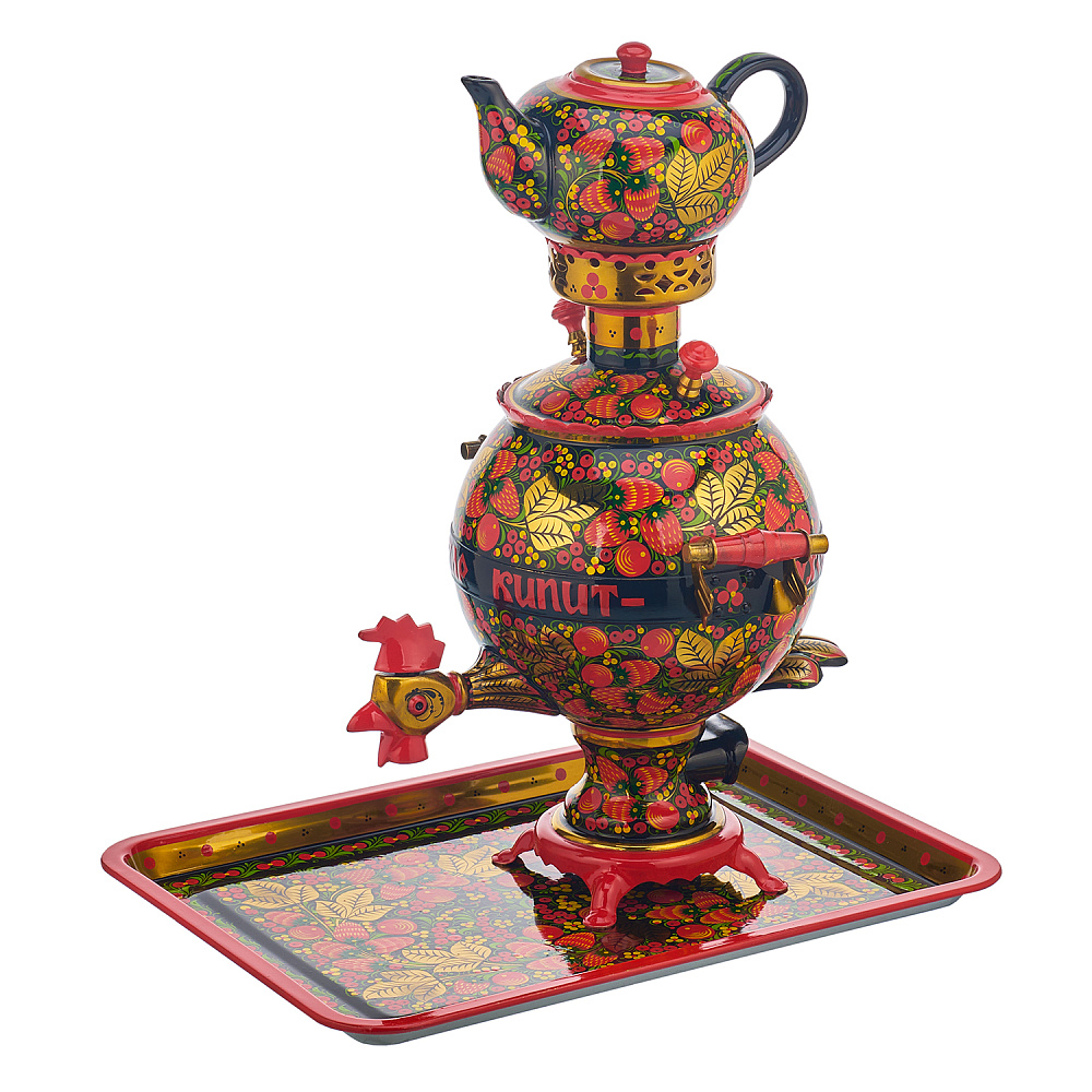 Самовар электрический 3 л «Петух». Хохлома - интернет магазин Русь Велика я фото 1