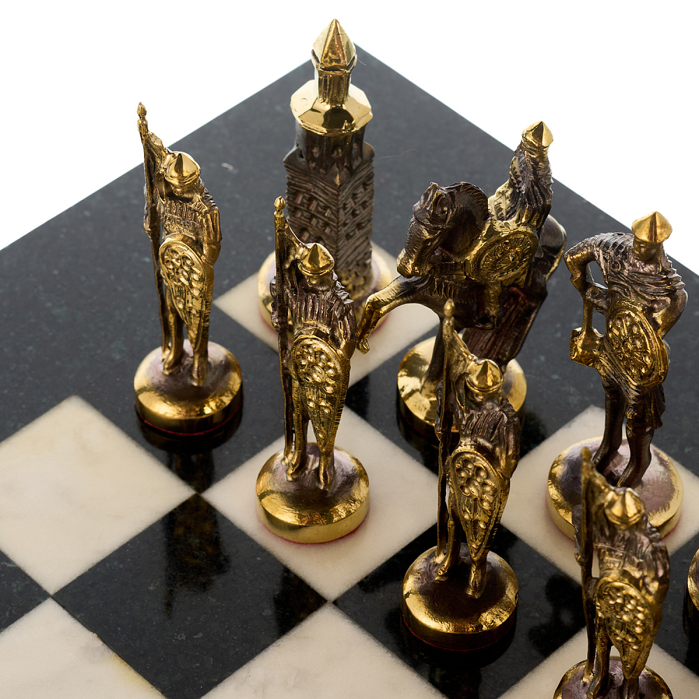 Шахматы из камня и бронзы «Русские богатыри» 36х36 см - интернет магазин Русь Велика я фото 3