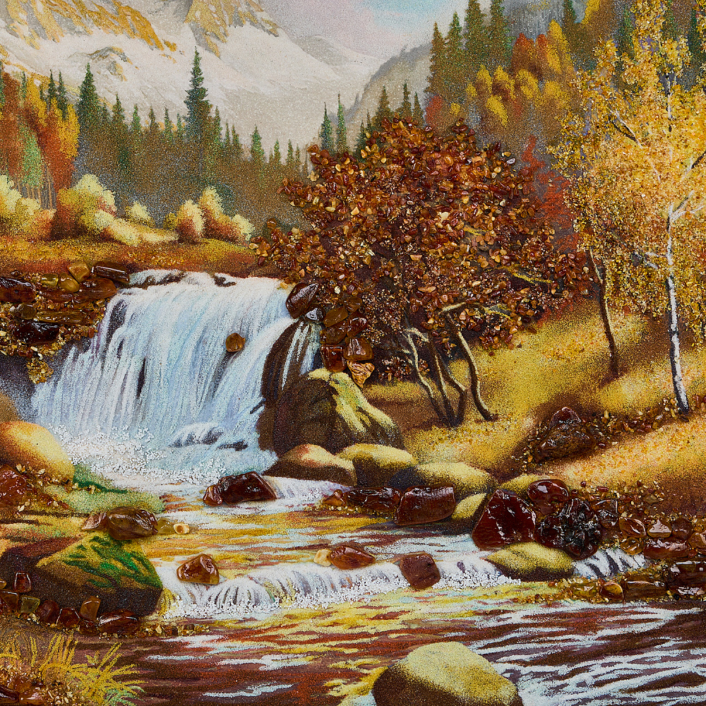 Картина янтарь «Водопад» 60х80 см - интернет магазин Русь Велика я фото 2
