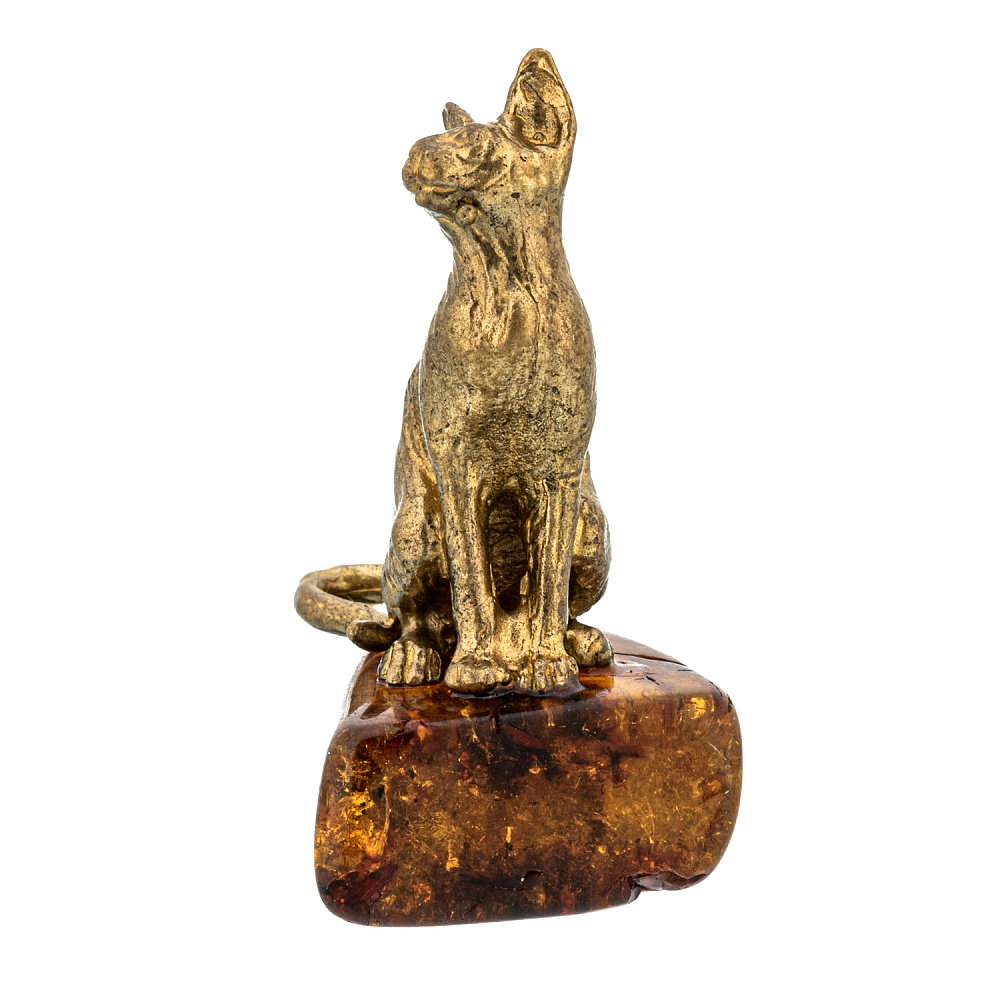 Статуэтка с янтарем «Кот сфинкс» - интернет магазин Русь Велика я фото 1