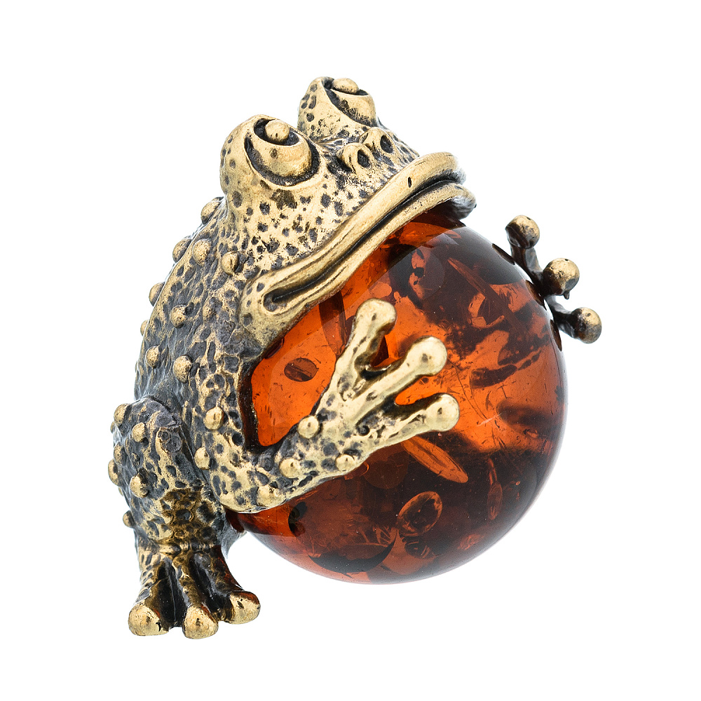 Статуэтка с янтарем «Жаба Удача» - интернет магазин Русь Велика я 