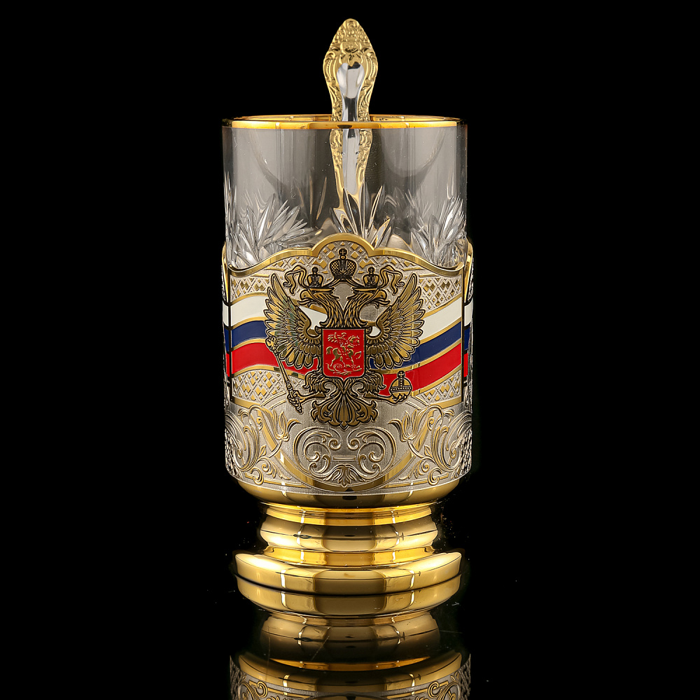 Подстаканник «Герб РФ. Танки». Златоуст - интернет магазин Русь Велика я 