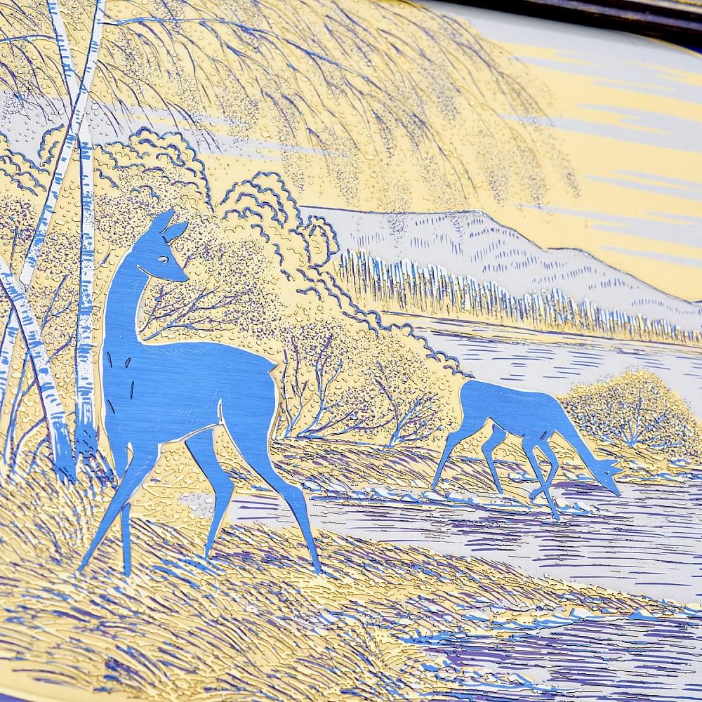 Панно «На водопое». Гравюра Златоуст 30 х 20 см 35х25 см - интернет магазин Русь Велика я фото 4