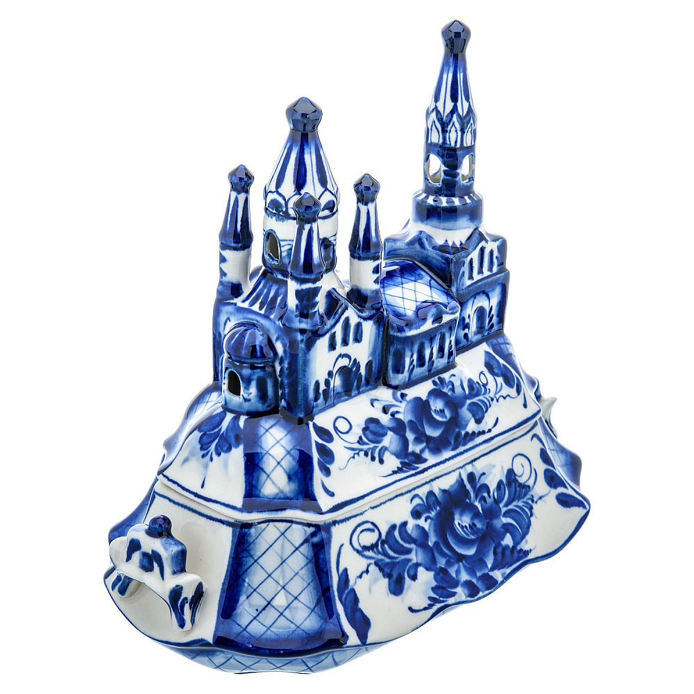 Фарфоровая шкатулка «Кремль». Гжель - интернет магазин Русь Велика я фото 2