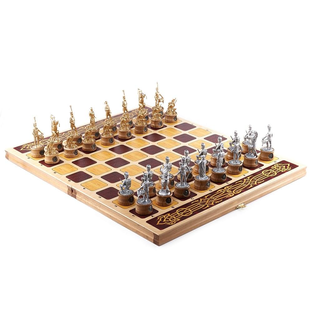 Шахматы деревянные «Битва при Ватерлоо» с фигурами из цинкового сплава 60х50 см - интернет магазин Русь Велика я 