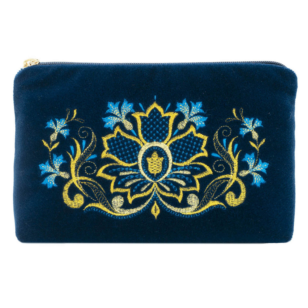 Косметичка «Аромат васильков». Тамно-синяя с вышивкой - интернет магазин Русь Велика я фото 1