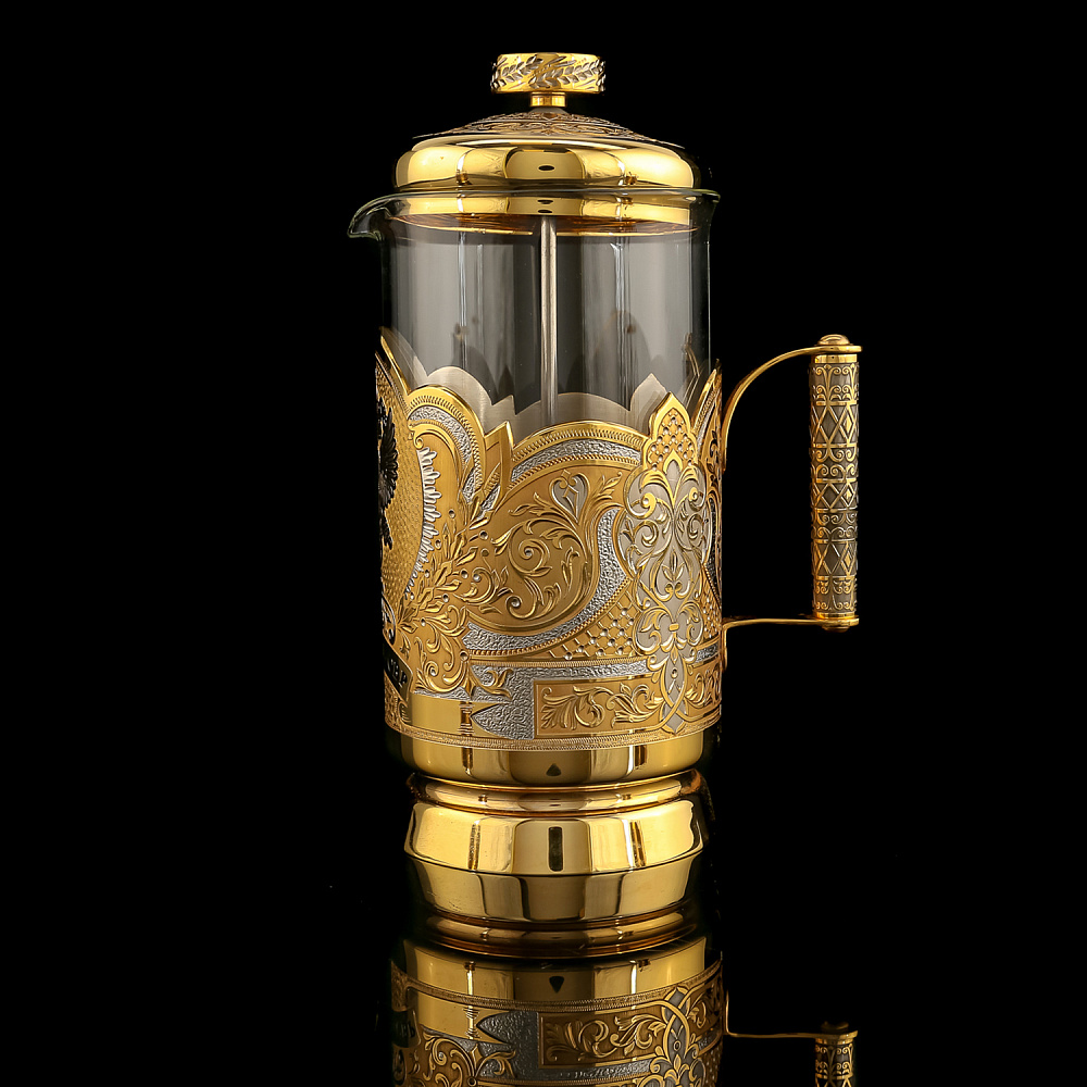 Чайный набор с френч-прессом и подстаканниками «СВР». Златоуст - интернет магазин Русь Велика я фото 5