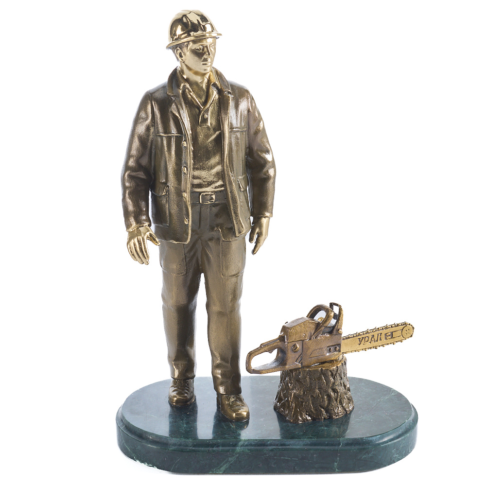 Бронзовая статуэтка «Работник лесного хозяйства» - интернет магазин Русь Велика я 