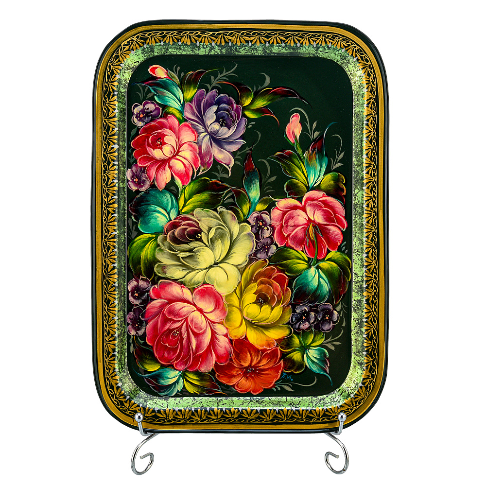 Поднос с авторской росписью 36х26 см - интернет магазин Русь Велика я 