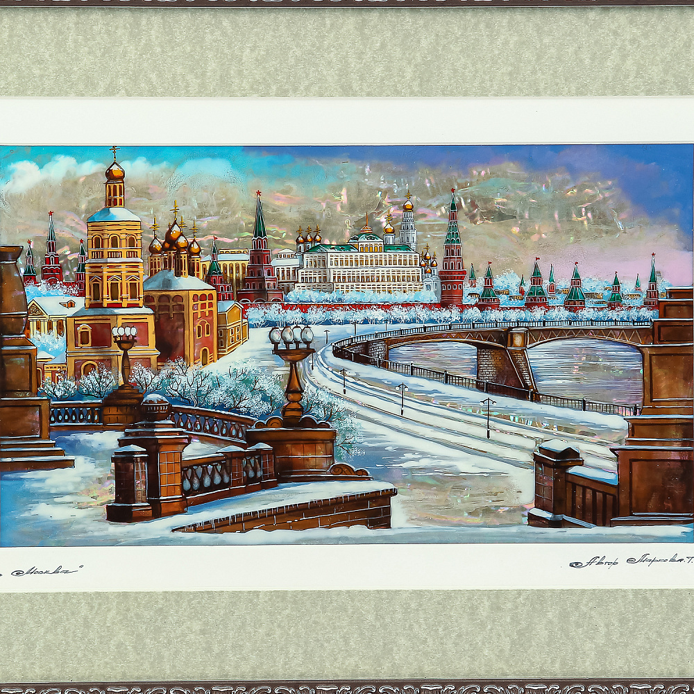 Картина перламутровая «Вид на Кремль с набережной» 44х34 см - интернет магазин Русь Велика я фото 2