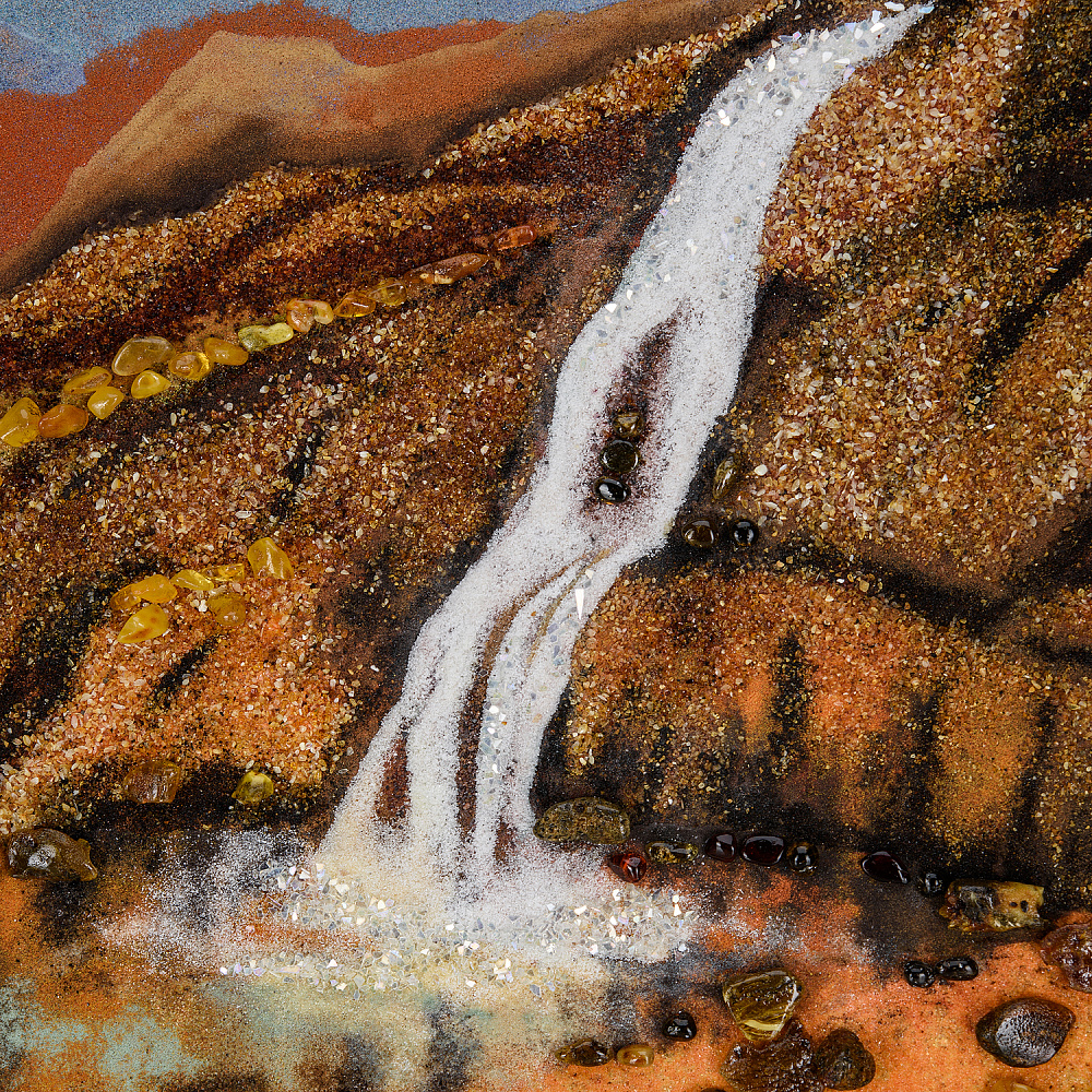 Картина янтарная «Водопад в горах» 60х80 см - интернет магазин Русь Велика я фото 2