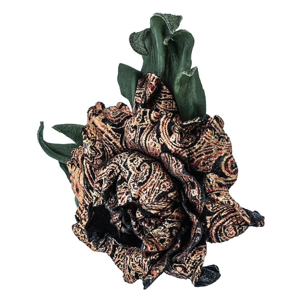 Брошь из натуральной кожи «Цветок» - интернет магазин Русь Велика я фото 2