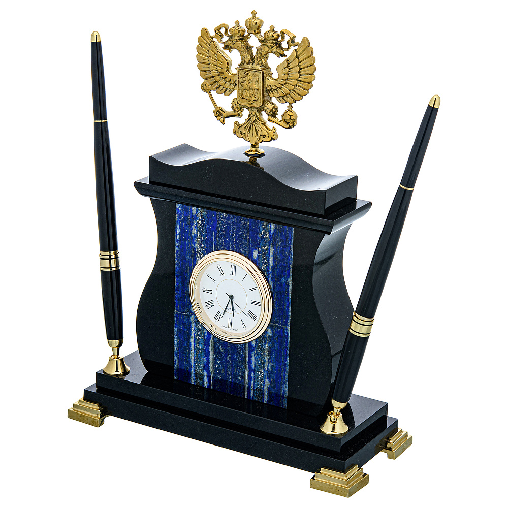 Часы настольные из натурального камня «Герб» - интернет магазин Русь Велика я фото 2