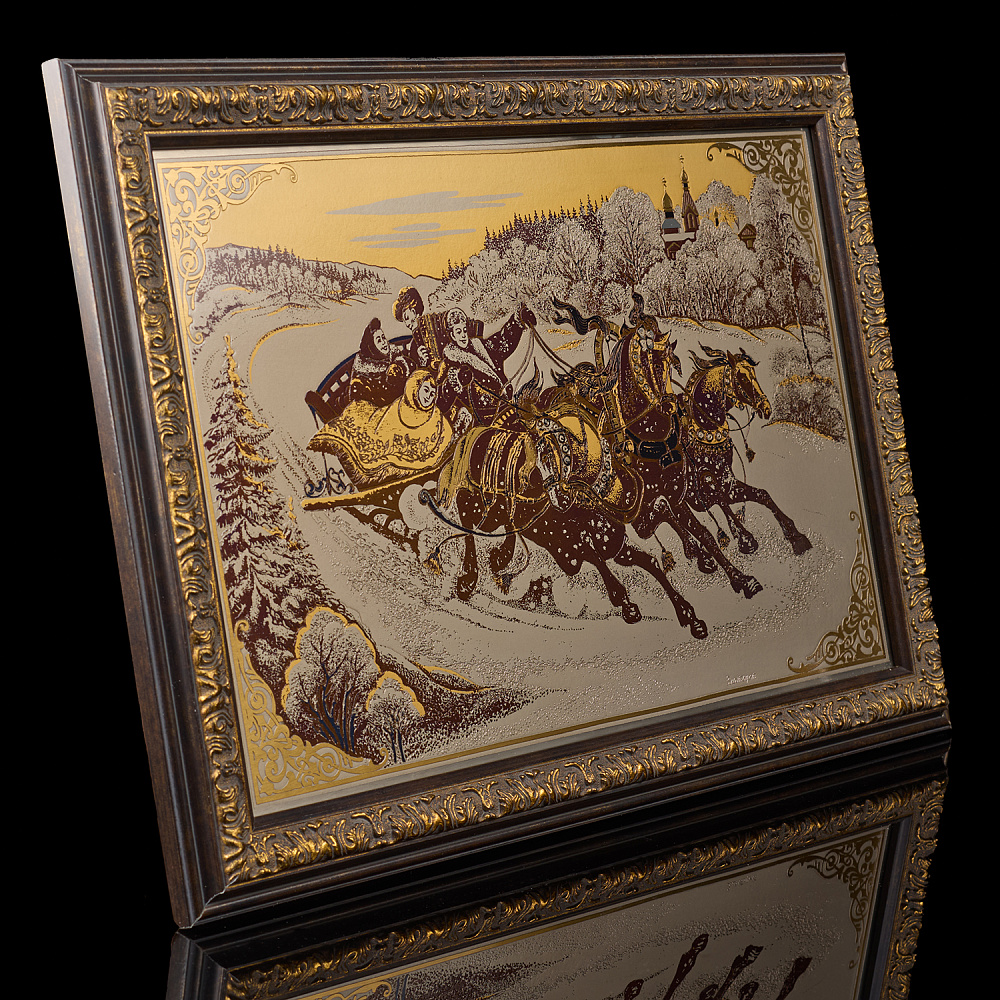 Панно-гравюра «Русская удаль». Златоуст 43х30 см - интернет магазин Русь Велика я фото 3