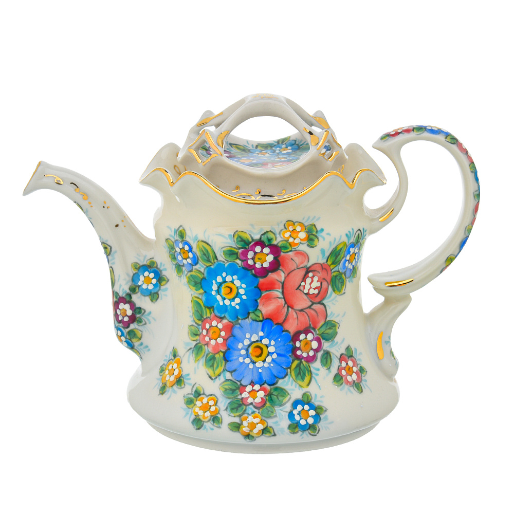 Чайник «Утро». Гжель в цвете - интернет магазин Русь Велика я 