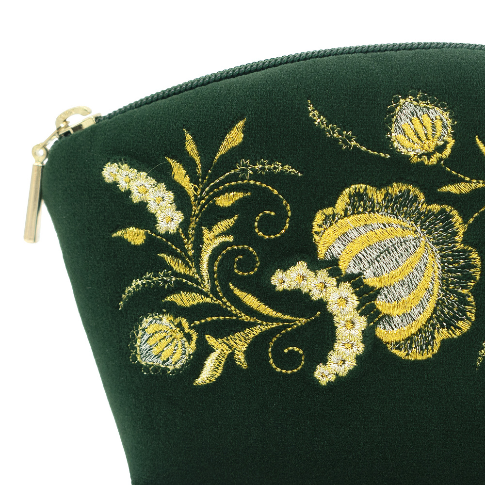 Косметичка «Серенада». Темно-зеленая с вышивкой - интернет магазин Русь Велика я фото 2