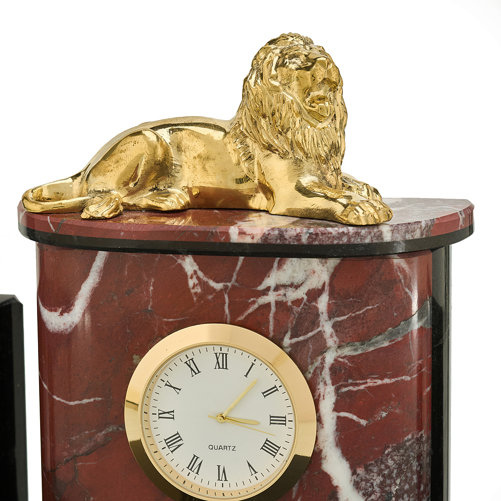 Визитница настольная с часами «Лев» - интернет магазин Русь Велика я фото 2