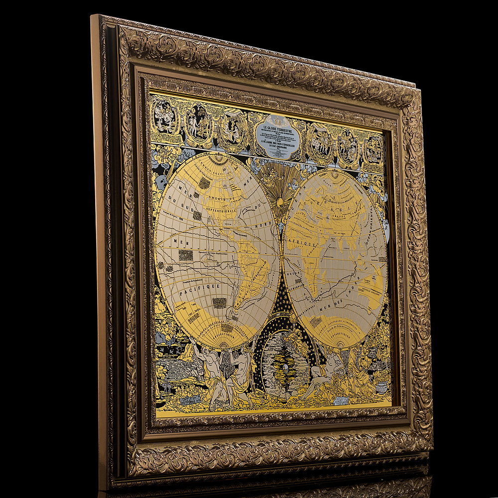 Панно «Карта мира Жана Баптиста Нолина 1708 г». Златоуст - интернет магазин Русь Велика я фото 3