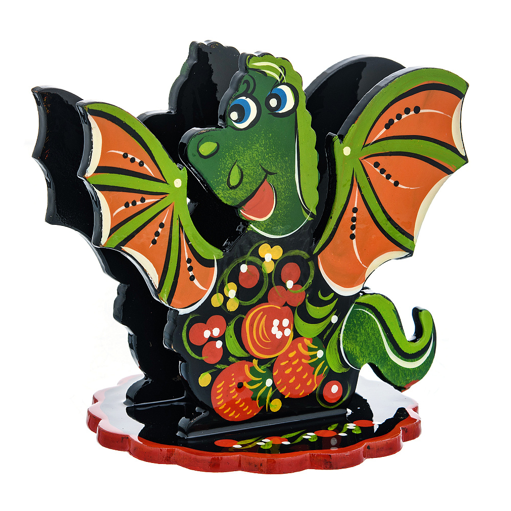 Салфетница «Дракон». Хохлома - интернет магазин Русь Велика я фото 1