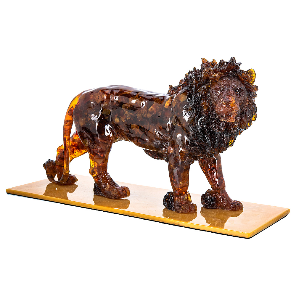 Скульптура из натурального янтаря «Лев» - интернет магазин Русь Велика я фото 8