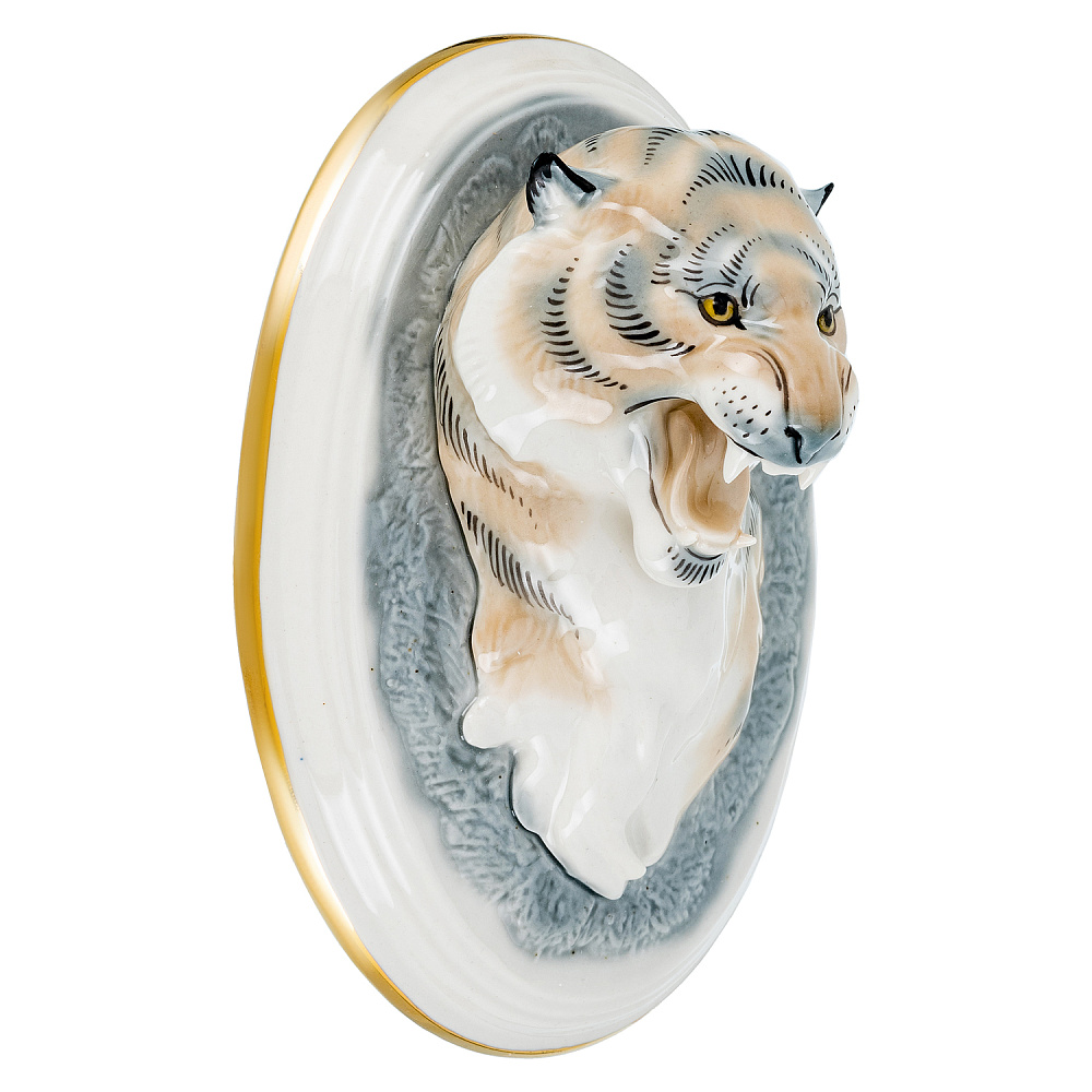 Панно фарфоровое «Тигр». Серия «Трофеи» 10х16 см - интернет магазин Русь Велика я фото 3