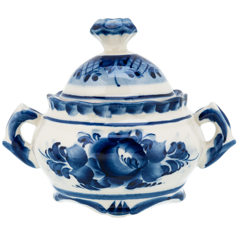 Сахарница «Цветок». Гжель - интернет магазин Русь Велика я 