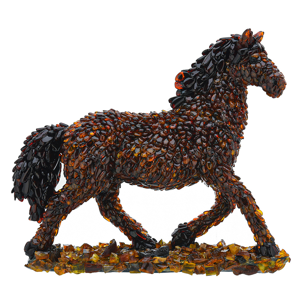 Скульптура из янтаря «Конь» - интернет магазин Русь Велика я 