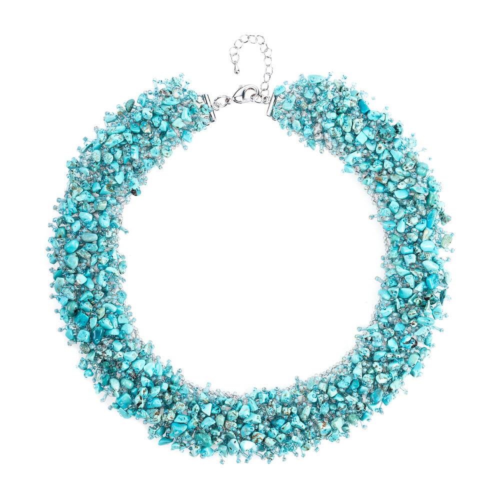 Колье из бисера и натурального камня «Мех» - интернет магазин Русь Велика я 