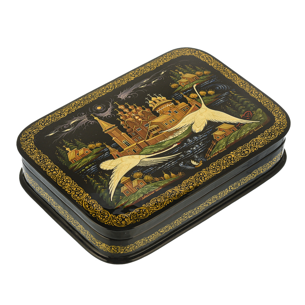 Шкатулка с художественной росписью «Лебединая песня» - интернет магазин Русь Велика я фото 1