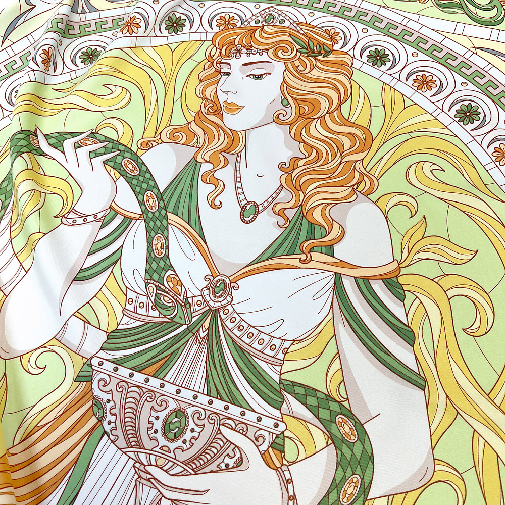 Платок шелковый «Богиня Гигея» 90х90 см - интернет магазин Русь Велика я фото 2