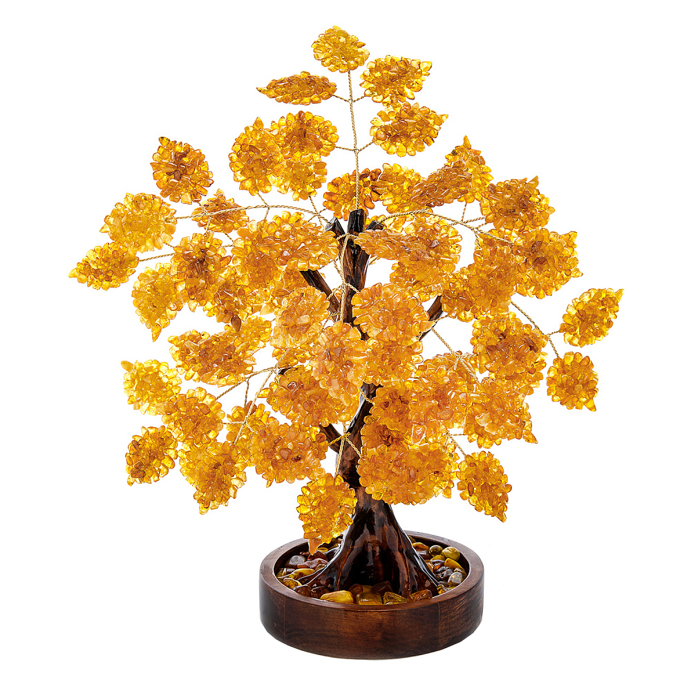 Денежное дерево из янтаря 32 см - интернет магазин Русь Велика я 