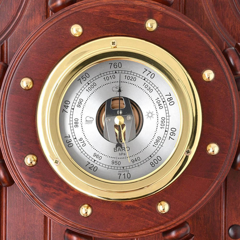 0050953/М-49  МЕТЕОСТАНЦИЯ настенная  Нат.дерево - интернет магазин Русь Велика я фото 1