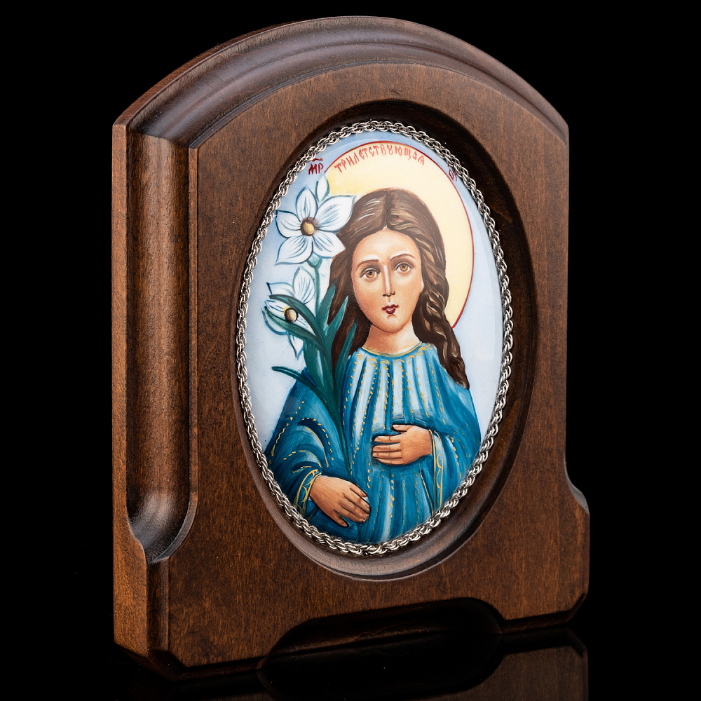 Икона с финифтью «Божья Матерь Трилетствующая» 11 х 13 см - интернет магазин Русь Велика я фото 1